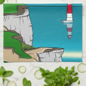 ビーチハイヘッドライトハウスイングリッシュチャンネル キッチンタオル (折り畳み)