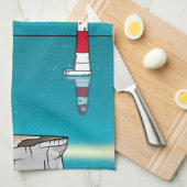 ビーチハイヘッドライトハウスイングリッシュチャンネル キッチンタオル (四つ折り)
