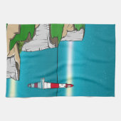 ビーチハイヘッドライトハウスイングリッシュチャンネル キッチンタオル (横)