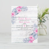 ビーチハイホワイトウッドトロピカルハイビスカスフラワーズフローラ 招待状 (スタンド正面)