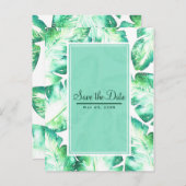 ビーチハイホワイト&グリーン熱帯葉トロピカルトロピカルズ 案内ポストカード (正面/裏面)