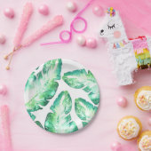 ビーチハイホワイト&グリーン熱帯葉トロピカル結婚ズ ペーパープレート (パーティー)