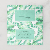 ビーチハイホワイト&グリーン熱帯離れのテーブル席 プレイスカード (外部開封)