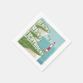 ビーチハイライトハウスレトロなポスター スタンダードカクテルナプキン (角)