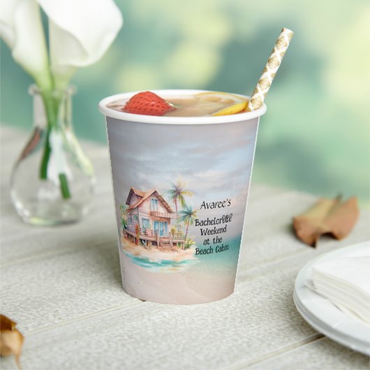 ビーチハウスでのブライズパーティー 紙コップ (インサイチュ)