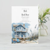 ビーチハウスでの花嫁のシャワー 招待状 (スタンド正面)