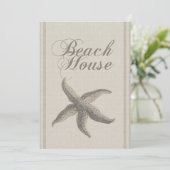 ビーチハウスのためのヒトデの海岸装飾 招待状 (スタンド正面)