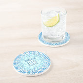 ビーチハウスのアールデコの貝およびヘリンボンのカスタム コースター (側面)