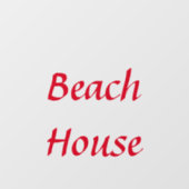 ビーチハウスのカスタムテキスト 赤 カラフル かわいい お家 ウィンドウサイン (シート)