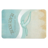 ビーチハウスのカモメの水青いID623 マグネット (横)