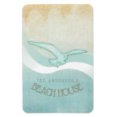 ビーチハウスのカモメの水青いID623 マグネット (縦)