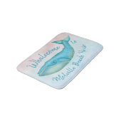 ビーチハウスのシロナガスクジラの航海のなWhalecome |の名前 バスマット (アングル)