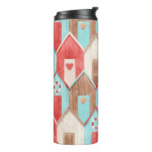 ビーチハウスの水彩：レトロパターン。 タンブラー (回転左)