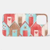 ビーチハウスの水彩：レトロパターン。 Case-Mate iPhoneケース (裏面 (横))