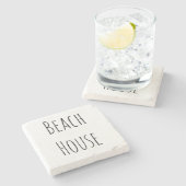ビーチハウスの石のコースター-インスパイアRae Dunn ストーンコースター (横)