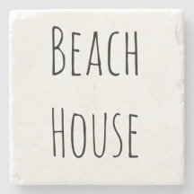 ビーチハウスの石のコースター-インスパイアRae Dunn