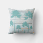 ビーチハウスの素朴な木製のヤシの木の枕 クッション (裏面)