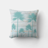 ビーチハウスの素朴な木製のヤシの木の枕 クッション (正面)