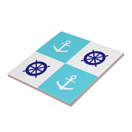 ビーチハウスの航海のないかりのタイル タイル (側面)