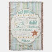 ビーチハウスはパーソナライズな海岸のコテージを支配します スローブランケット (正面縦)