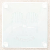 ビーチハウスアディロンドバックチェアアクアブルーID623 ガラスコースター (裏面)