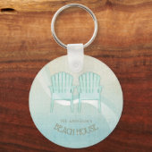 ビーチハウスアディロンドバックチェアアクアブルーID623 キーホルダー (正面)