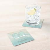 ビーチハウスアディロンドバックチェアアクアブルーID623 スクエアペーパーコースター (インサイチュ)