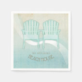 ビーチハウスアディロンドバックチェアアクアブルーID623 スタンダードカクテルナプキン (正面)