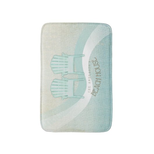 ビーチハウスアディロンドバックチェアアクアブルーID623 バスマット (正面縦)