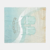 ビーチハウスアディロンドバックチェアアクアブルーID623 フリースブランケット (正面(横))