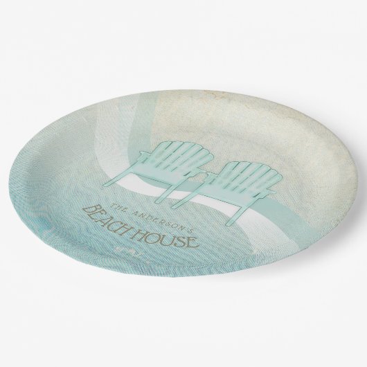 ビーチハウスアディロンドバックチェアアクアブルーID623 ペーパープレート (アングル)