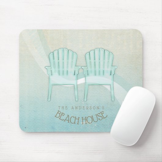 ビーチハウスアディロンドバックチェアアクアブルーID623 マウスパッド (マウス)