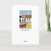 ビーチハウスアンドボートオンサンディビーチ誕生日 シーズンカード (裏面)