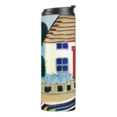 ビーチハウスアンドボート抽象芸術イラストレーション タンブラー (回転左)