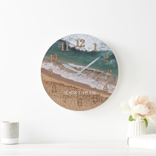ビーチハウスインテリア海シーライフ引用文 ラージ壁時計 (ホーム)