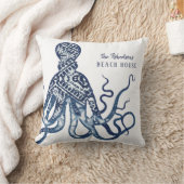 ビーチハウスウェルカムネームしぼりパターンタコス クッション (ブランケット)
