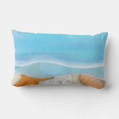 ビーチハウスウォーターカラー海カスタム ランバークッション (裏面)