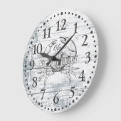ビーチハウスウッドカニキッチンコーストコテージ ラージ壁時計 (傾斜)