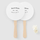 ビーチハウスエッツ。日付の年のカスタム座標の追加 ハンドファン (正面&裏面)