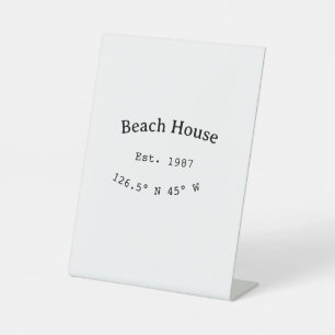 ビーチハウスエッツ。日付の年のカスタム座標の追加 台座サイン