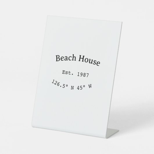 ビーチハウスエッツ。日付の年のカスタム座標の追加 台座サイン (正面)