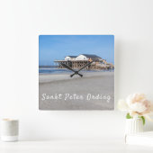 ビーチハウスオンスチルツセントピーターオーディング スクエア壁時計 (ホーム)