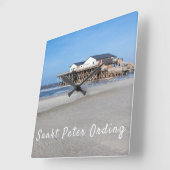 ビーチハウスオンスチルツセントピーターオーディング スクエア壁時計 (傾斜)