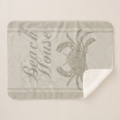 ビーチハウスカニシーショアコーストヴィンテージ シェルパブランケット (正面(横))