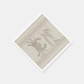 ビーチハウスカニシーショアコーストヴィンテージ スタンダードカクテルナプキン (角)