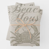 ビーチハウスカニシーショアコーストヴィンテージ ラッピングペーパーシート (インサイチュ)