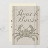 ビーチハウスカニシーショアコーストヴィンテージ 招待状 (正面/裏面)
