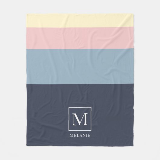 ビーチハウスカラーパーソナライズされたスキーム フリースブランケット (正面)