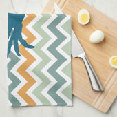 ビーチハウスキッチンホームデコールカニシェブロン キッチンタオル (四つ折り)