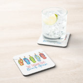 ビーチハウスキュートカラフルビーチサンダルカスタム コースター (右側)